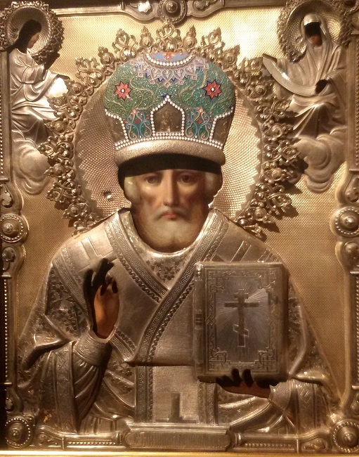Святой Николай Чудотворец Мирликийский (в окладе), XIX век, Москва